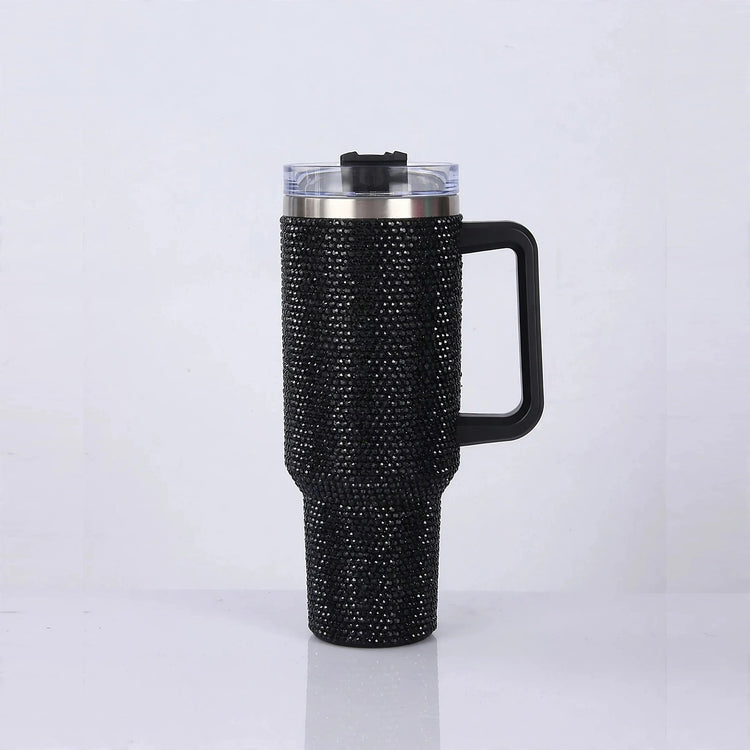 SipWay 40oz rhinestone tumbler — Black