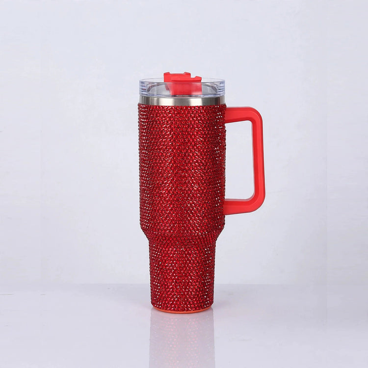 SipWay 40oz rhinestone tumbler — Red