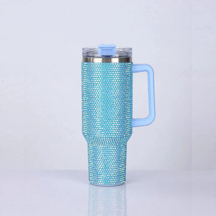 SipWay 40oz rhinestone tumbler — Blue