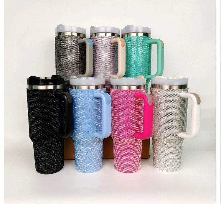 SipWay 40oz insulated tumbler with handle and straw