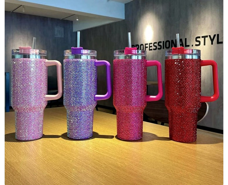 SipWay 40oz insulated tumbler with handle and straw