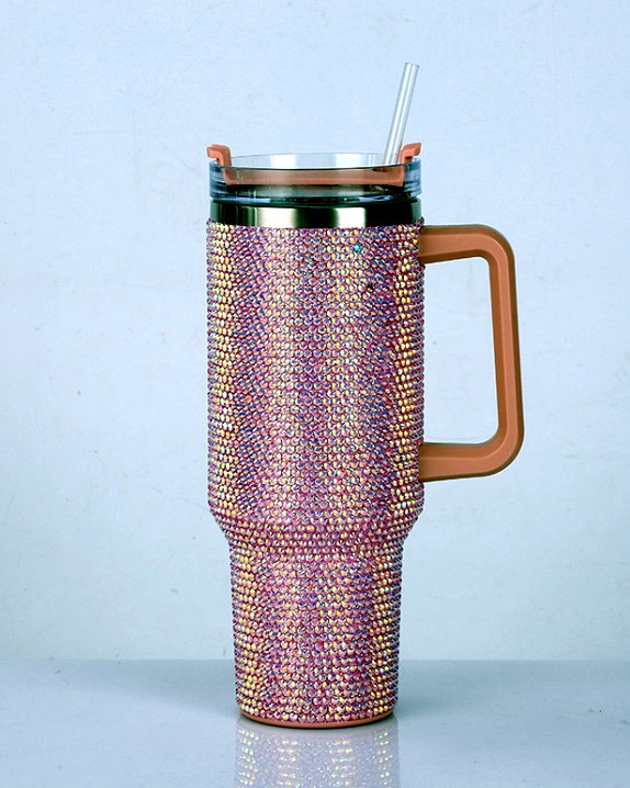 SipWay 40oz insulated tumbler with handle and straw